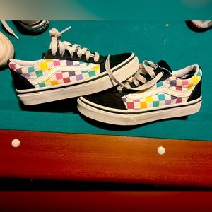 Girls Rainbow Vans! Size: 1